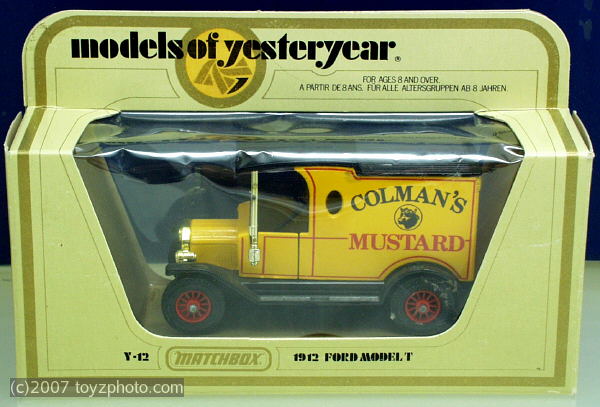 Colmans moutarde en boîte. Neuf Matchbox Models of Yesteryear 1912 FORD T 